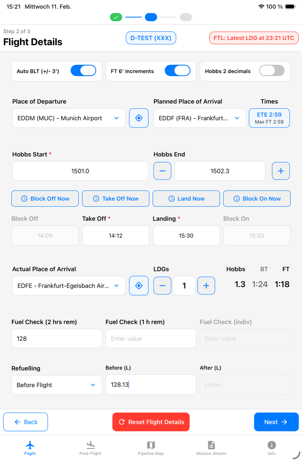 Flight Logger – Flight Details